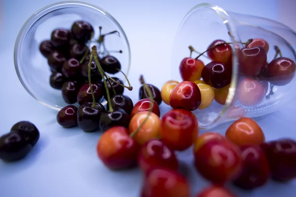 Spilling a lot of cherries — Stock Photo, Image