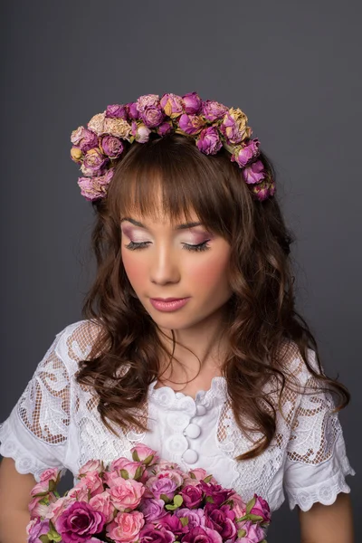 Beauté Portrait de mariée portant — Photo