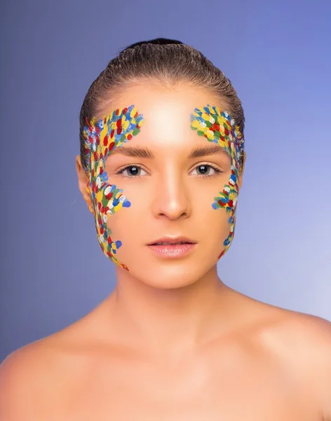 Maquillaje creativo en azul — Foto de Stock