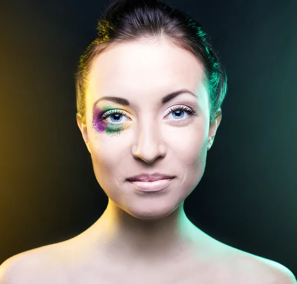 Woman with bright makeup — Stock Photo, Image