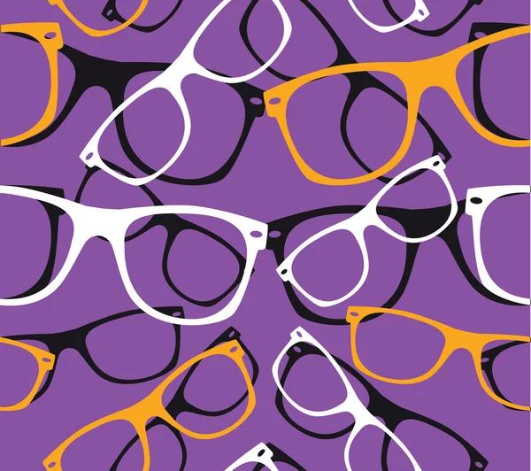 Brille nahtlose Muster Retro-Hipster-Sonnenbrille. Vektor abstrakter Hintergrund — Stockvektor