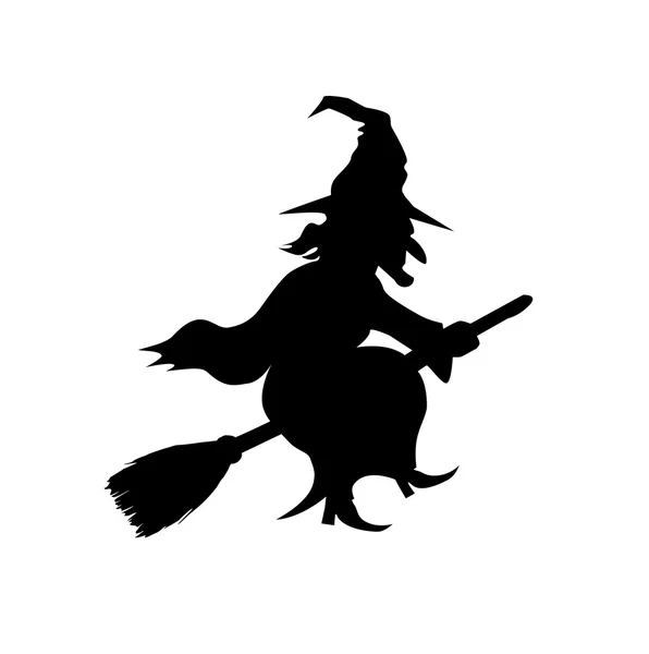 Modèle vectoriel Witch Flying on Broomstick — Image vectorielle