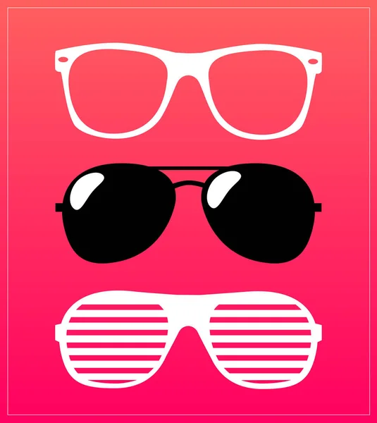 Set of Sunglasses. Vector Illustration Glasses Hipster. Template. — Stock Vector