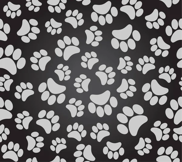 Fondo Huellas animales, pata de perro pata de cachorro, pata de gato — Vector de stock