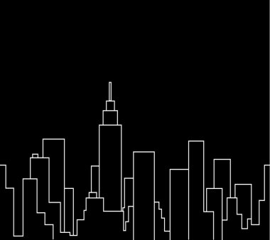 Cityscape vektör çizim arka plan silüeti
