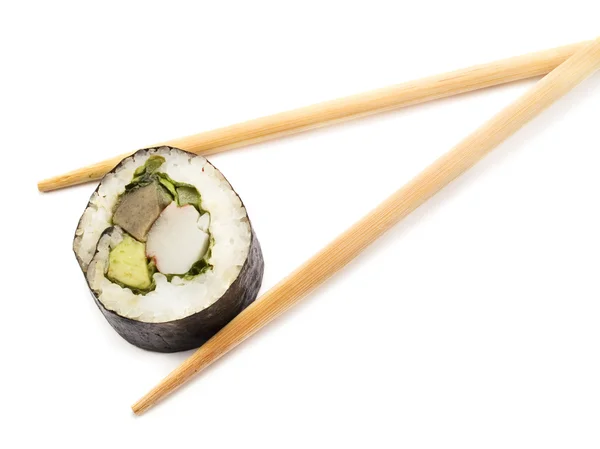 Rotolo di sushi con bacchette — Foto Stock