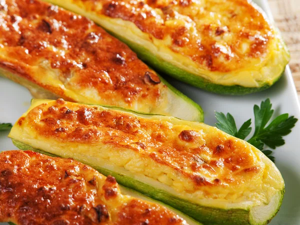 Stuffed zucchini with cheese — Stock Photo, Image