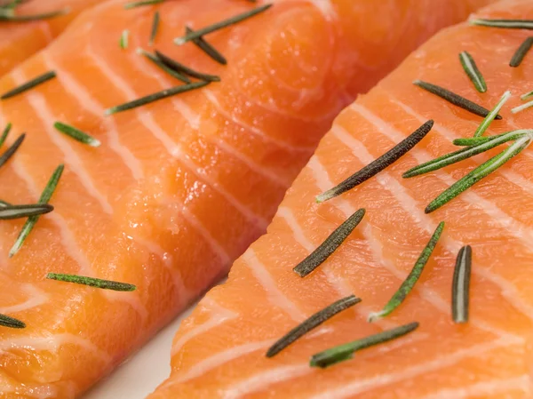 Salmon Steak with herbs — Stock Photo, Image