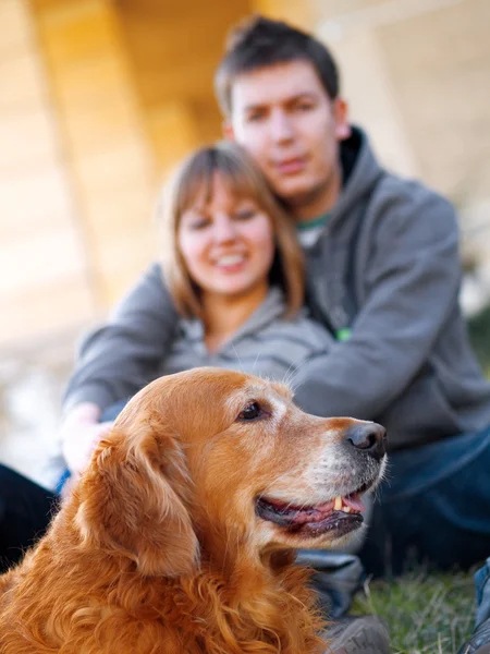 Young Family at Sunday Morning — Stock Photo, Image