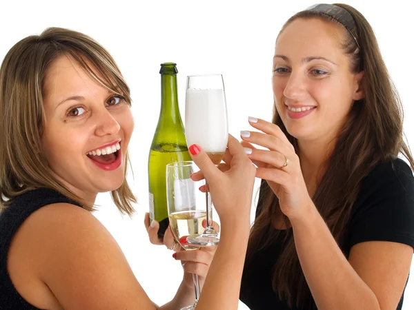 Women celebrating with champagne — Stock Photo, Image