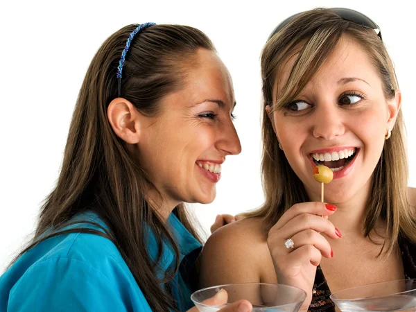 Women drinking cocktails — Stock Photo, Image