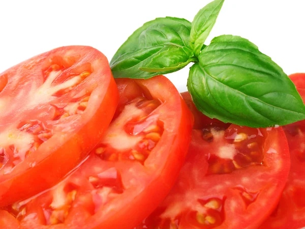 Tomatensalade met basilicum — Stockfoto