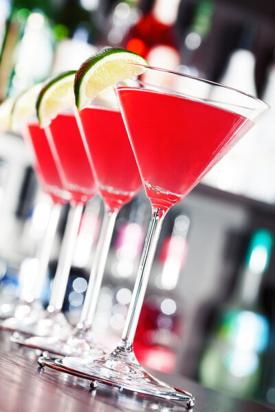 Cosmopolitan cocktail in bar