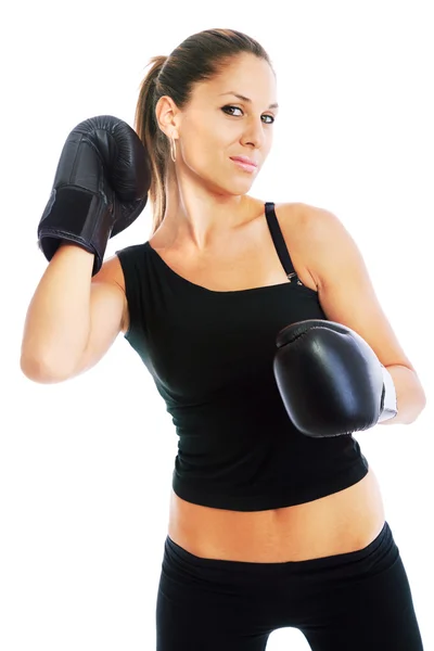 Jeune femme boxe — Photo