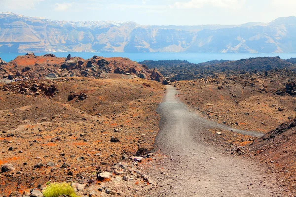 Ilha vulcânica de Nea Kameni, Santorini — Fotografia de Stock