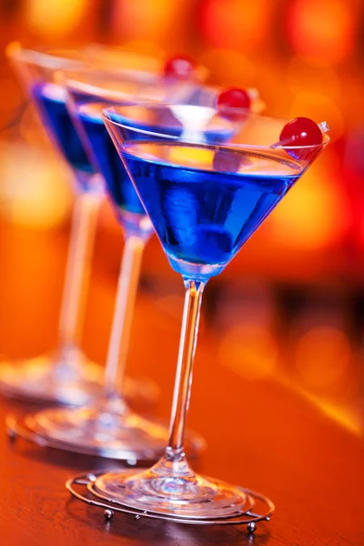 Blue Martini Cocktails — Stock Photo, Image