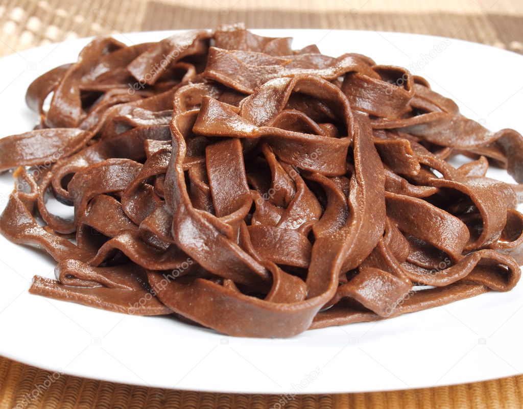 Raw chocolate tagliatelle