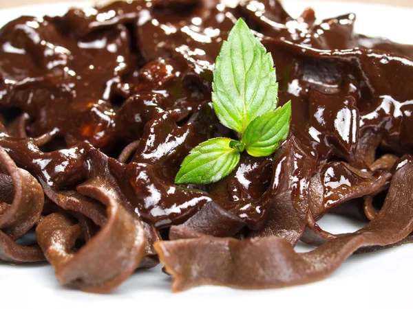 Pasta collectie - chocolade tagliatelle — Stockfoto