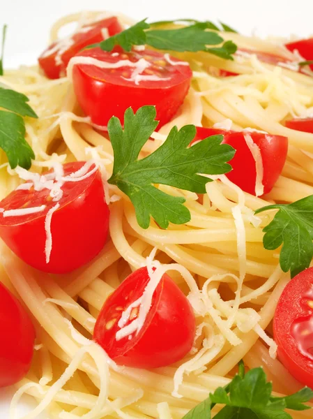 Spaghetti with cherry tomatos — Stock Photo, Image