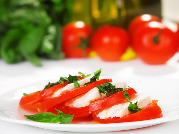 Caprese Salade à l'huile d'olive — Photo