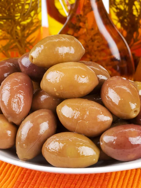 Marinated Olives on plate — Stock Photo, Image