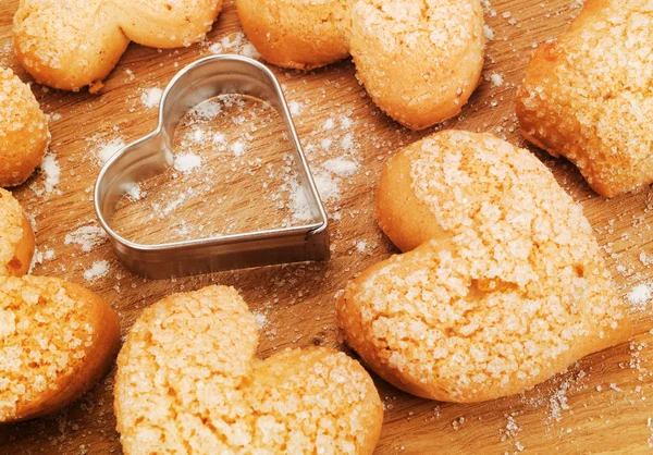 Homemade heartshaped cookies — Stock Photo, Image