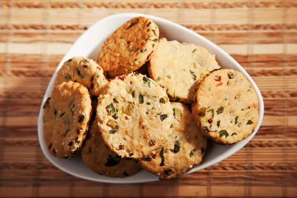 Homemade biscuits with onion — Stock Photo, Image