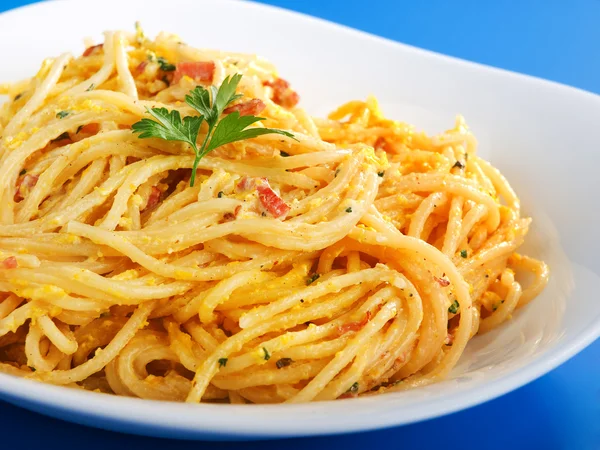 Makaron spaghetti carbonara — Zdjęcie stockowe