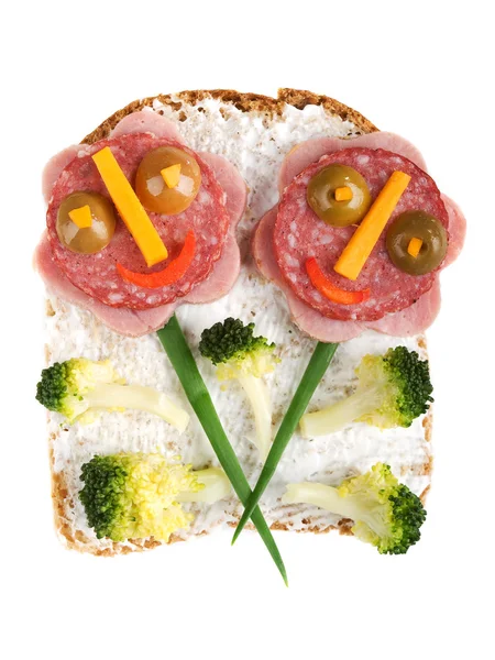 Jambonlu sandviç çocuklar için — Stok fotoğraf