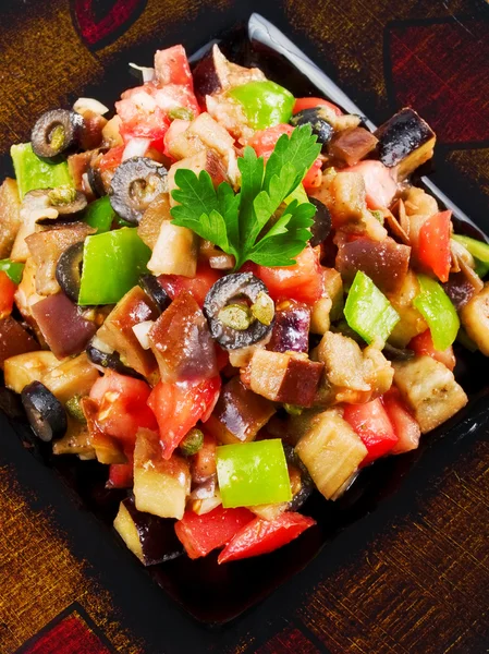 Mediterranean salad with eggplants — Stock Photo, Image