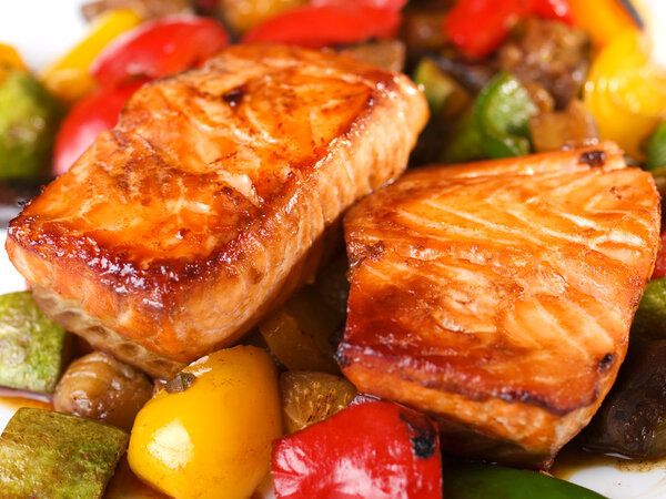 Salmon with Teriyaki  sauce