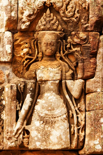 Apsara snijwerk, Angkor wat — Stockfoto