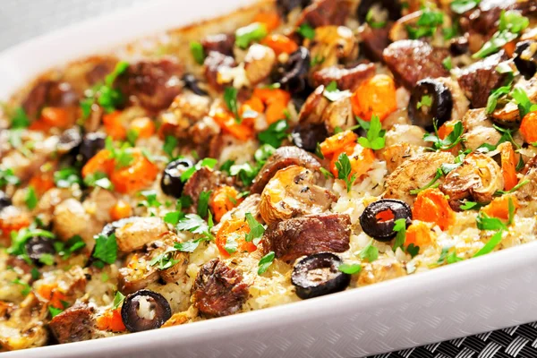 Rice and beef casserole — Stock Photo, Image