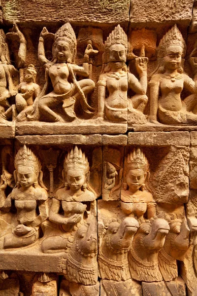 Angkor Wat relief, Cambodia — Stock Photo, Image