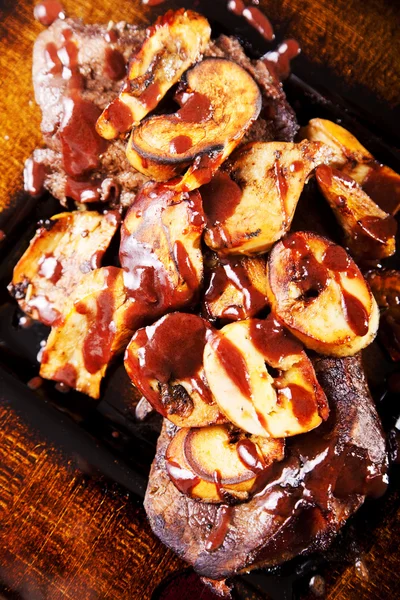 Beef steak with mushrooms Stock Image