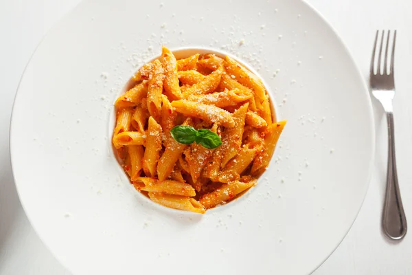 Penne with cream and peppers — Stock Photo, Image