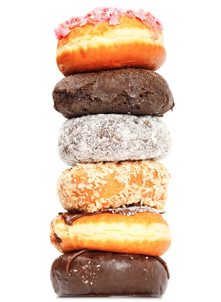 Nahaufnahme eines Haufens Donuts — Stockfoto