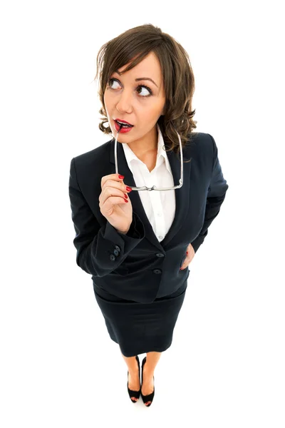 Excited Businesswoman isolated on white — Stock Photo, Image