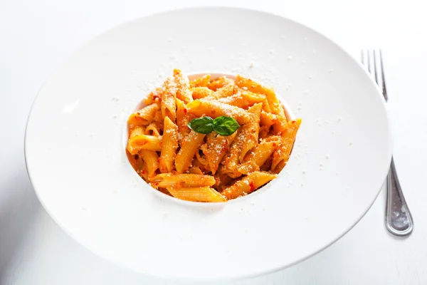 Pasta collection - Penne with cream and peppers — Stock Photo, Image