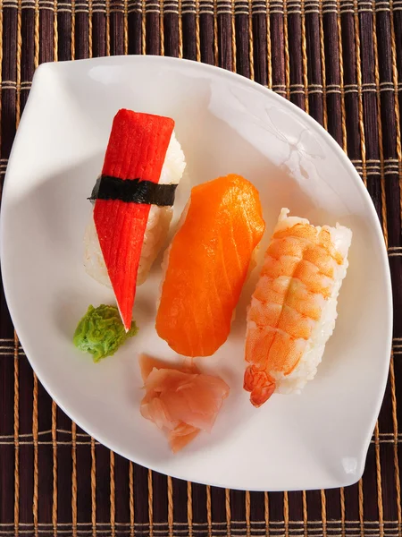 Nigiri sushi with salmon — Stock Photo, Image