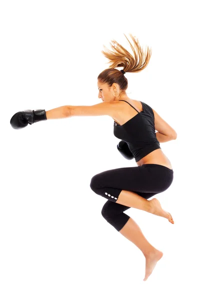 Young woman boxing — Stock Photo, Image