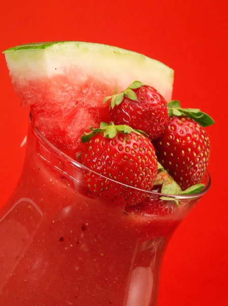 Jordgubb och vattenmelon Smoothie — Stockfoto