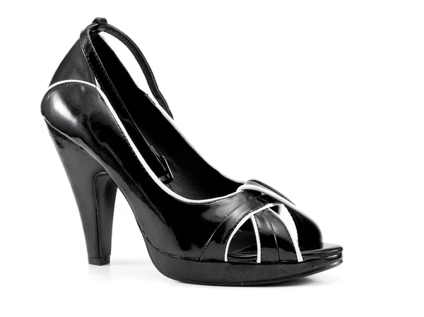 Sexy černé ženské boty — Stock fotografie