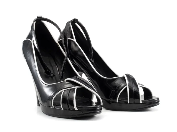 Sexy noir femelle chaussures — Photo