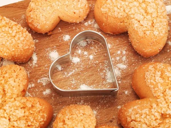 Homemade heart shaped cookies — Stock Photo, Image