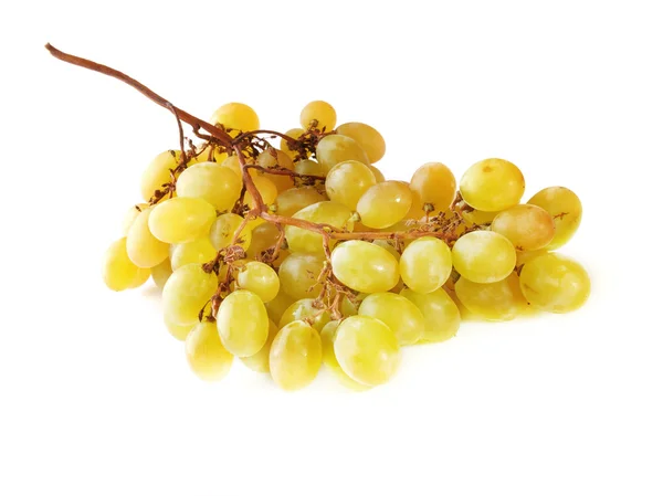 Fresh green grapes on white — Stock Photo, Image