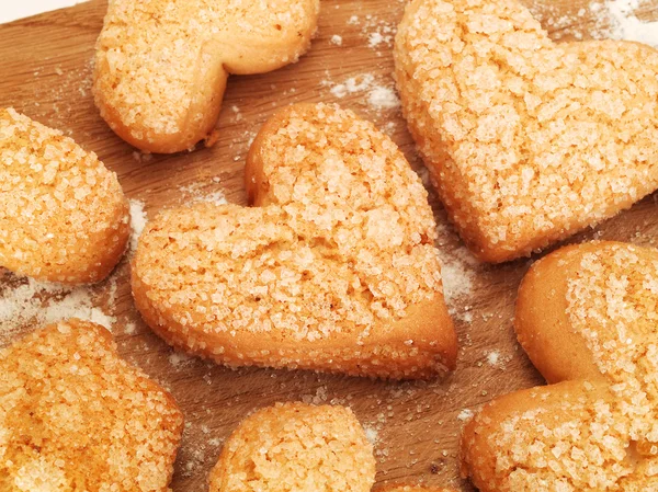 Forma do coração Biscoitos caseiros — Fotografia de Stock