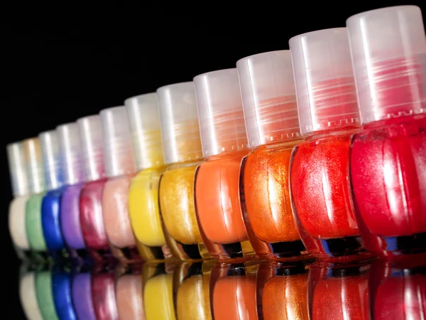 Rainbow of nail polish — Stock Photo, Image