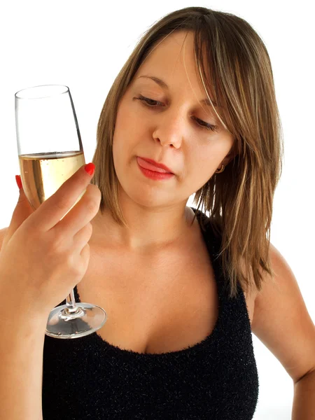 Aantrekkelijk meisje met champagne — Stockfoto