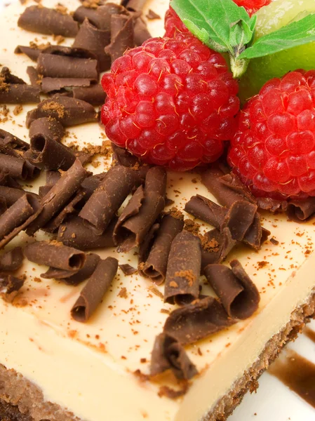 Csokoládé torta málna — Stock Fotó